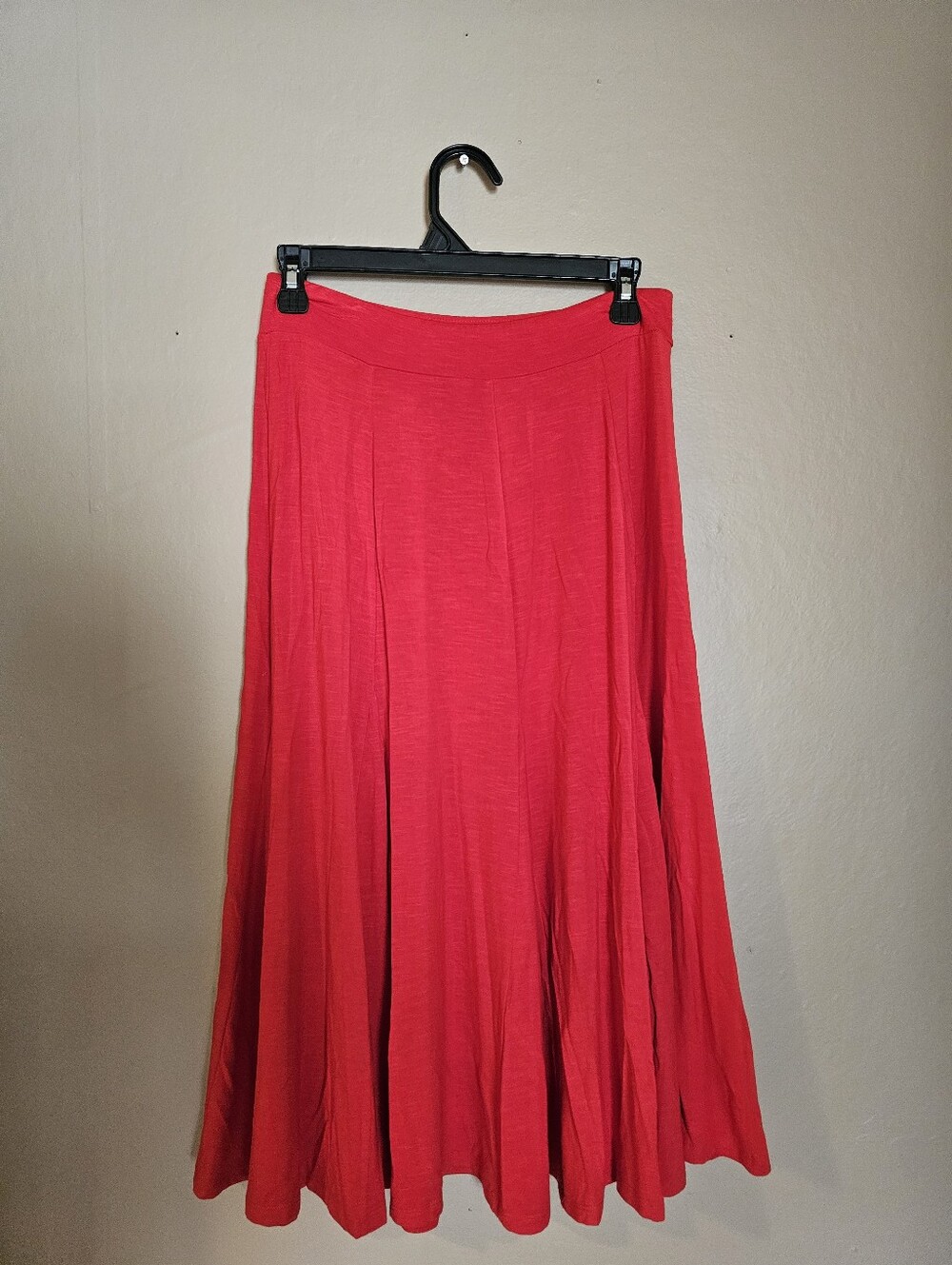 Bright Red Flowy A-Line Skirt